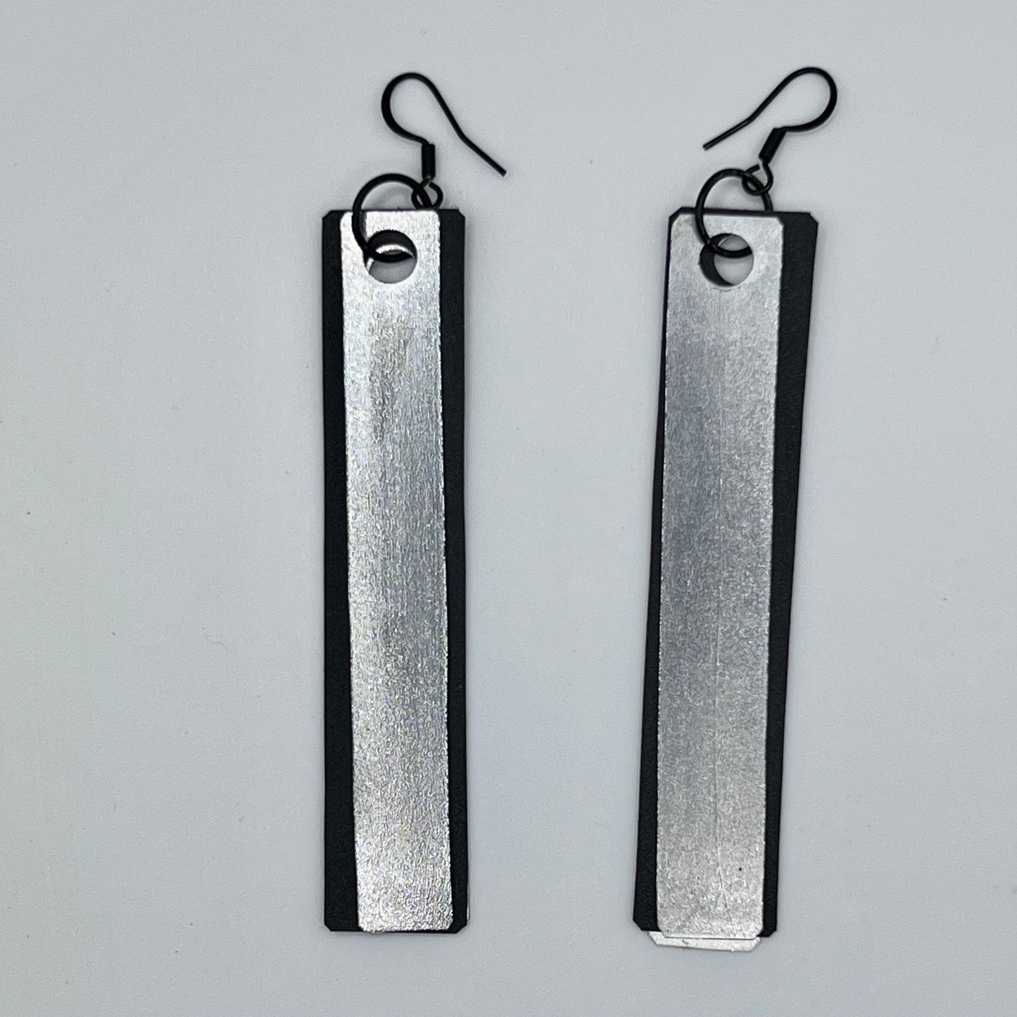 Rubber Silver Disco Earrings