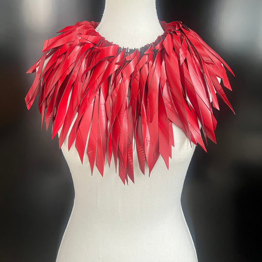 Double Impact Red Flamboyant Necklace