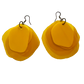 Repurposed plastic yellow and gold earrings