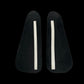 A pair of black and white rubber earrings