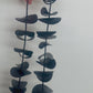 A hand displaces a black rubber necklace shown at a shorter length